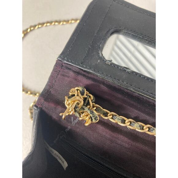 Whiting & Davis Women's Black Evening Purse Bag Crossbody Bag w/ Gold Chain‎ - Picture 14 of 16